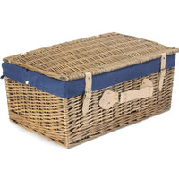 The Willow Basket 51cm Antique Wash Wicker Picnic Basket with Cotton Lining