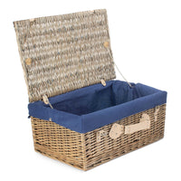 The Willow Basket 51cm Antique Wash Wicker Picnic Basket with Cotton Lining