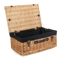 The Willow Basket 55cm Buff Empty Picnic Basket