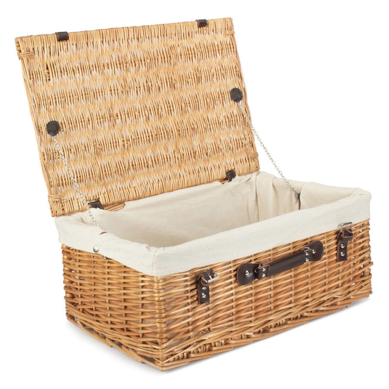 The Willow Basket 55cm Buff Empty Picnic Basket