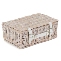 The Willow Basket White Wash Empty Picnic Basket