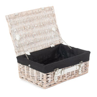 The Willow Basket White Wash Empty Picnic Basket