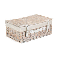 The Willow Basket 45cm White Wash Empty Picnic Basket