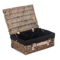 The Willow Basket 35cm Antique Wash Split Willow Wicker Basket