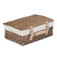 The Willow Basket 35cm Antique Wash Split Willow Wicker Basket