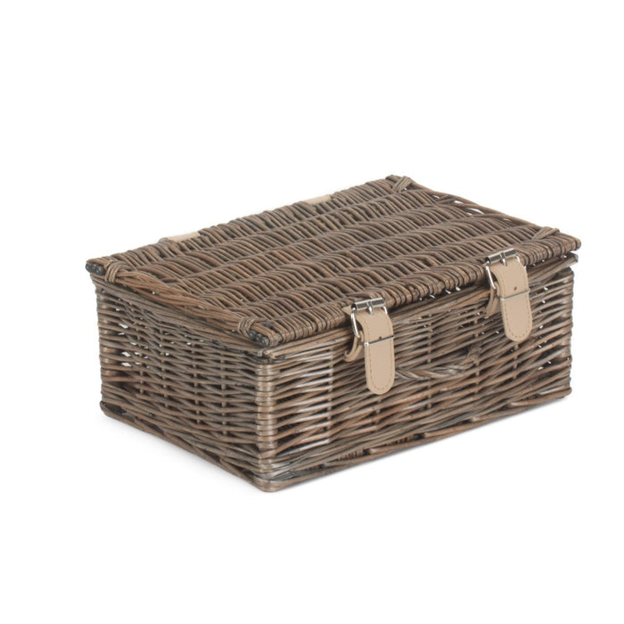 The Willow Basket 25m Antique Wash Willow Handle Wicker Picnic Basket