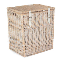 The Willow Basket White Wash Vintner Storage Wicker Picnic Basket