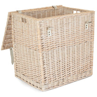 The Willow Basket White Wash Vintner Storage Wicker Picnic Basket