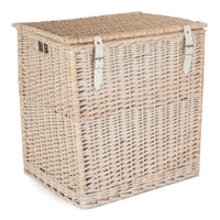 The Willow Basket White Wash Vintner Storage Wicker Picnic Basket