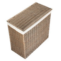 The Willow Basket Rectangular Partition Laundry Basket