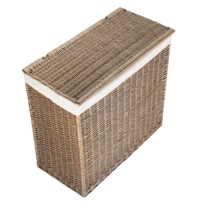 The Willow Basket Rectangular Partition Laundry Basket