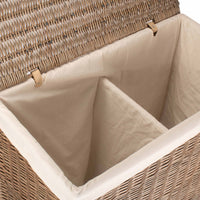 The Willow Basket Rectangular Partition Laundry Basket