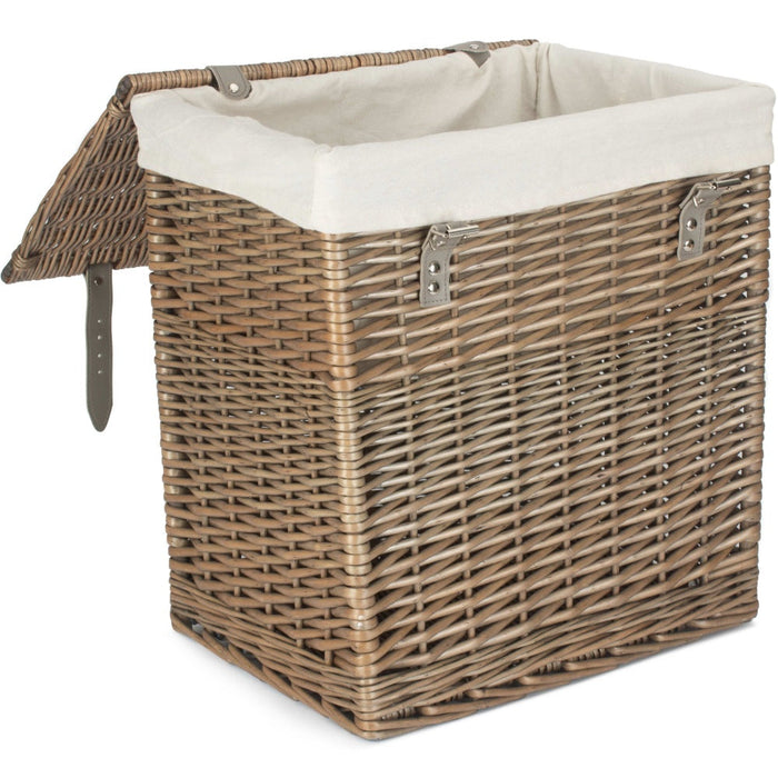 The Willow Basket Boutique Antique Wash Storage Laundry Basket With Lining