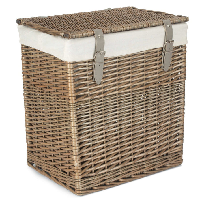 The Willow Basket Boutique Antique Wash Storage Laundry Basket With Lining