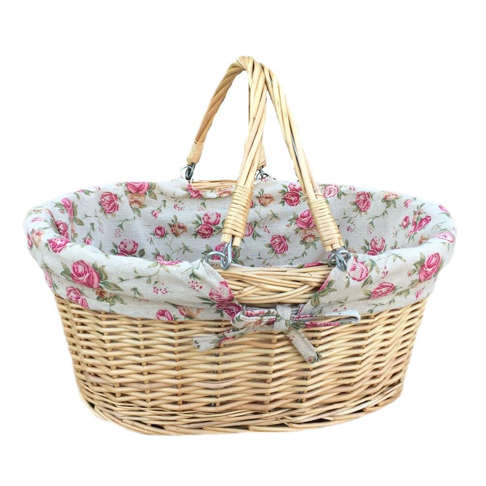 The Willow Basket Medium Swing Handle Wicker Shopping Basket