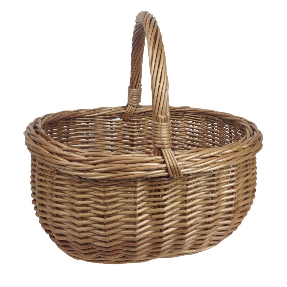 Small Deluxe Wicker Shopping Basket