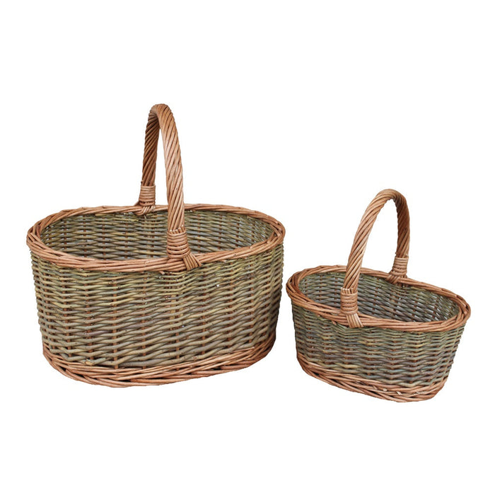 The Willow Basket Childs Country Oval Wicker Shopping Basket Unlined