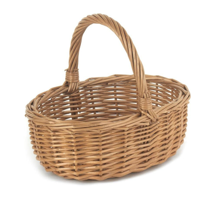 The Willow Basket Mini Double Steamed Wicker Shopping Basket