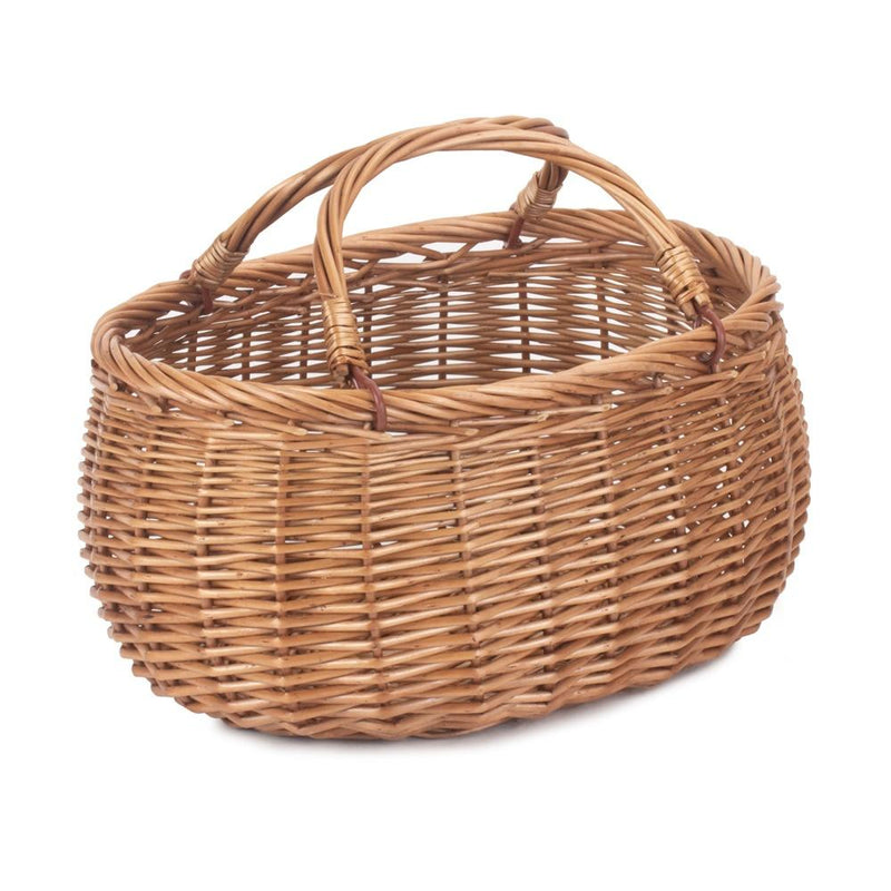 The Willow Basket Wicker Basket Light Steamed Swing Handled Coracle Shopper