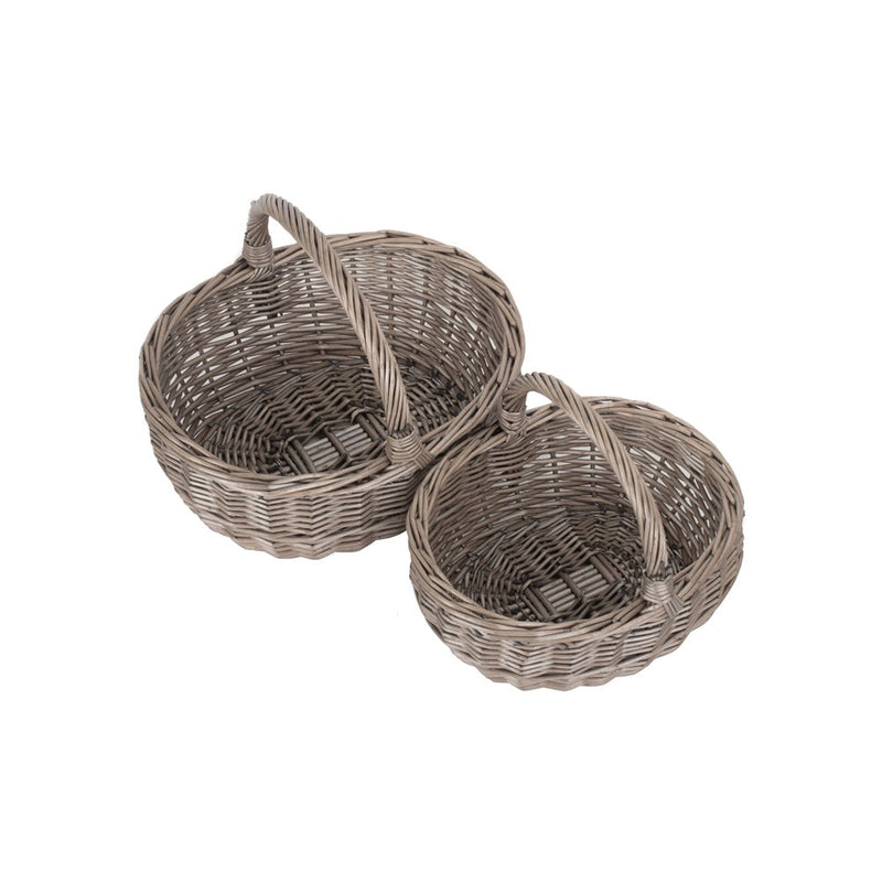 Unlined Antique Wash Wicker Bathroom Shopping Basket