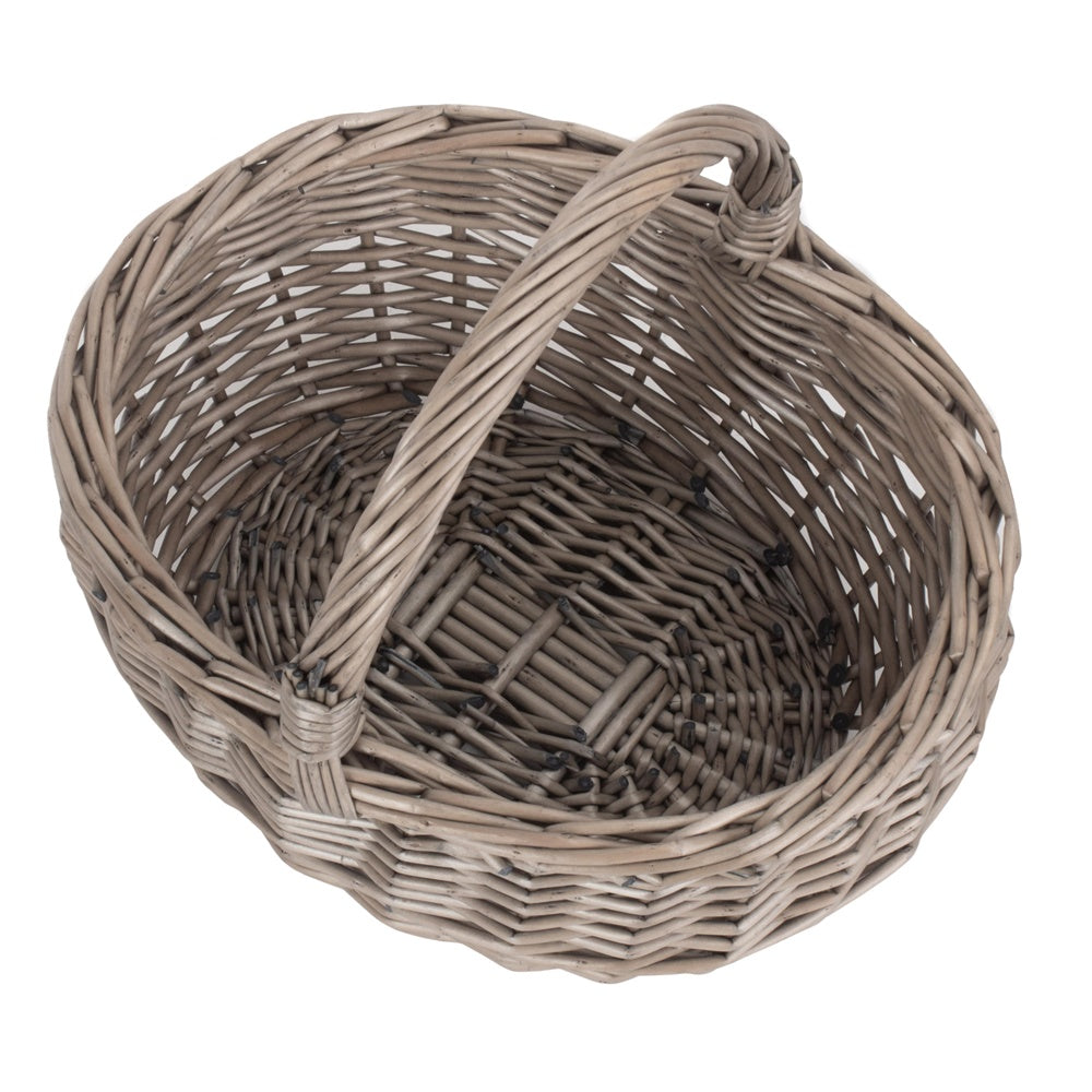 The Willow Basket Unlined Antique Wash Wicker Bathroom Shopping Basket