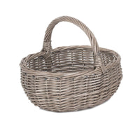 Unlined Antique Wash Wicker Bathroom Shopping Basket