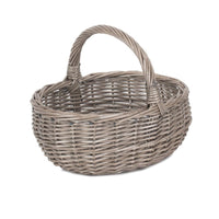 The Willow Basket Unlined Antique Wash Wicker Bathroom Shopping Basket