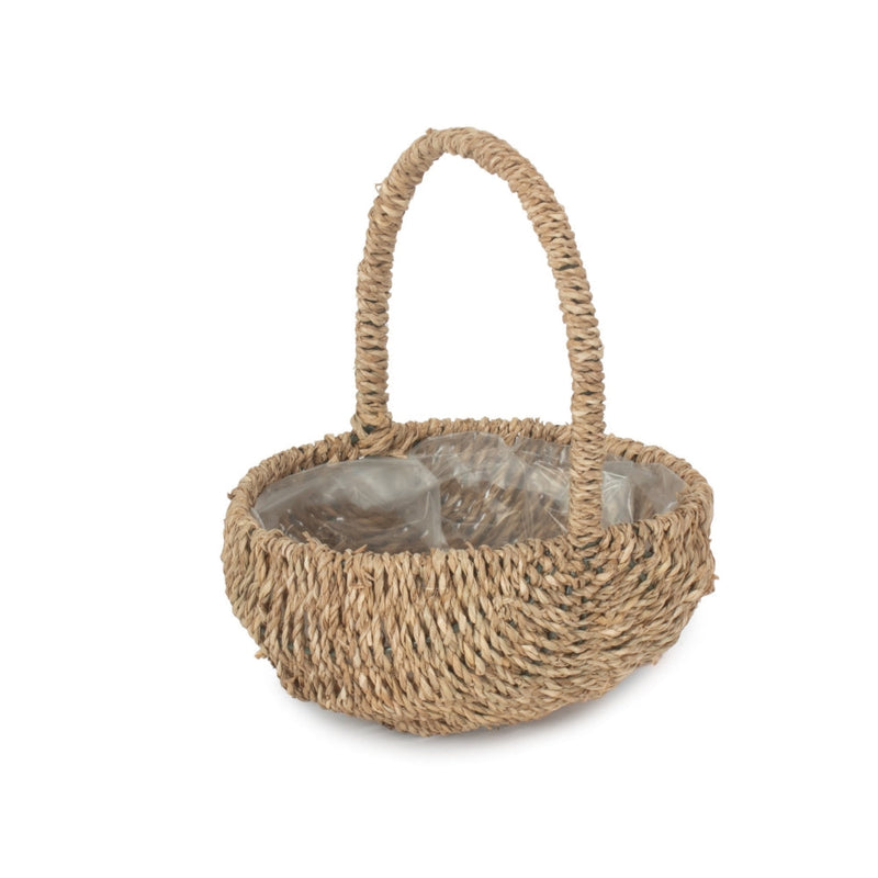 Oval Seagrass Flower Basket