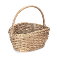 The Willow Basket Oval Wicker Braid Border Shopping Basket