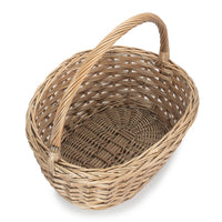 The Willow Basket Oval Wicker Braid Border Shopping Basket