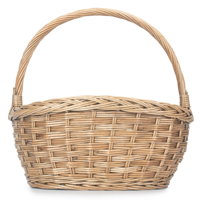The Willow Basket Oval Wicker Braid Border Shopping Basket