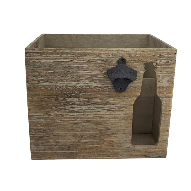Six Beer Bottle Wooden Box Holder with Cut Out
