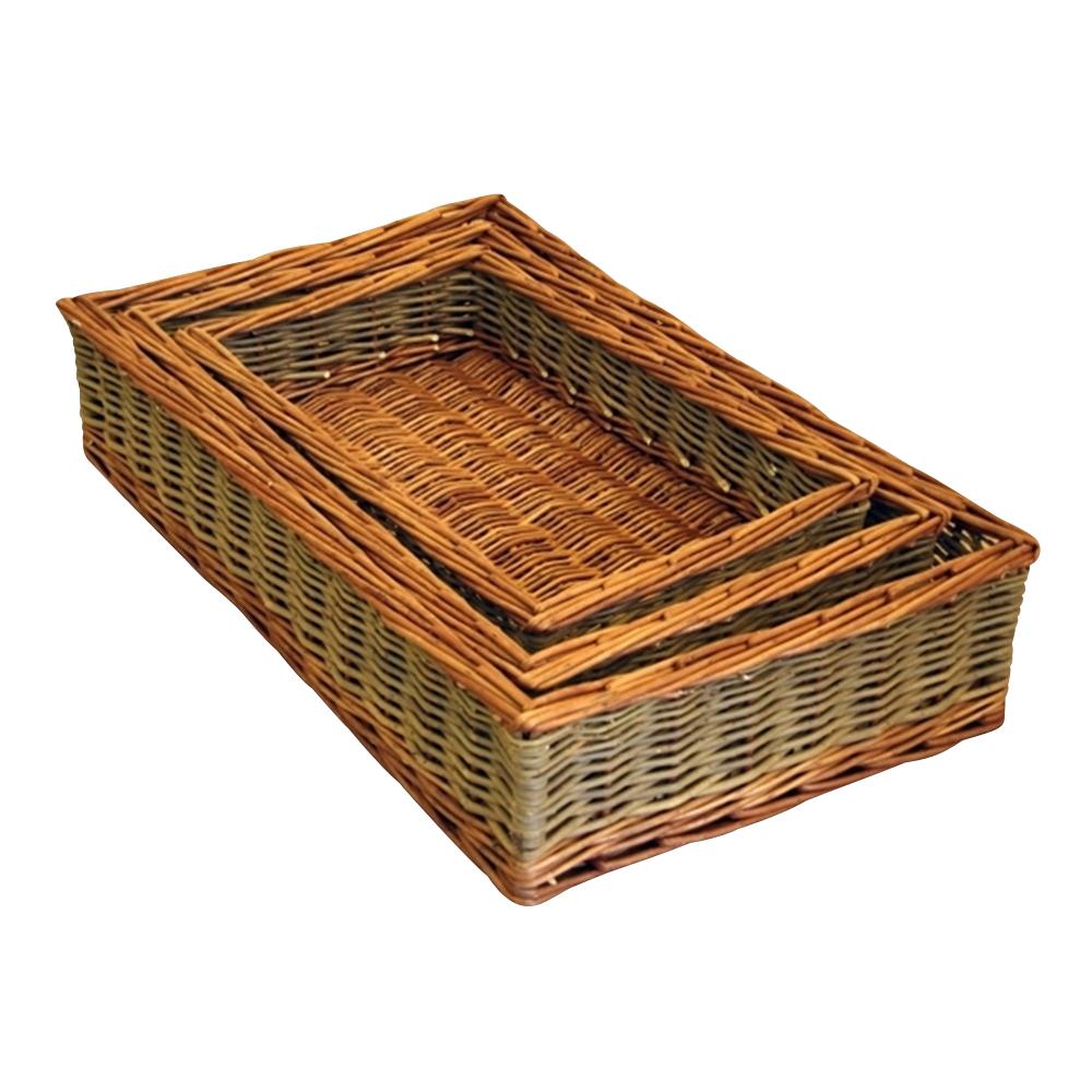 Set of 3 Dovedale Wicker Serving Trays