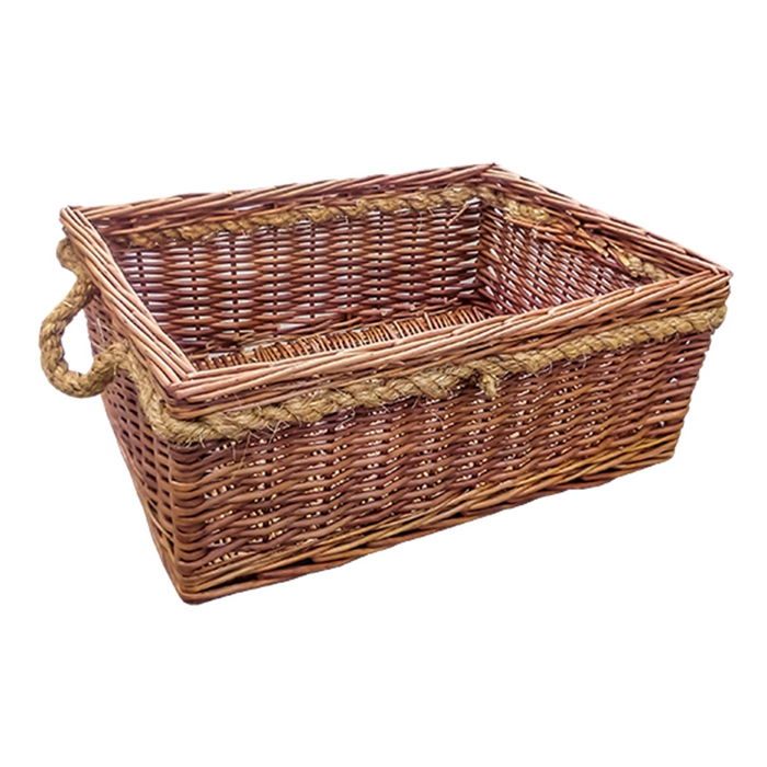 The Willow Basket Cheltenham Rope Handle Wicker Basket