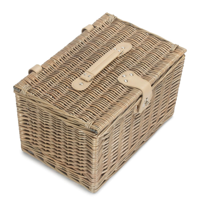 The Willow Basket Medium Antique Wash Finish Chest Picnic Basket