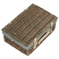 The Willow Basket 36cm Antique Wash Wicker Picnic Basket with Cotton Lining