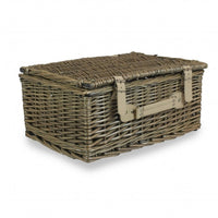 The Willow Basket 41cm Antique Wash Wicker Picnic Basket with Cotton Lining