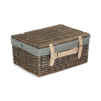 The Willow Basket 41cm Antique Wash Wicker Picnic Basket with Cotton Lining