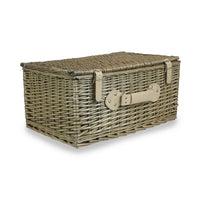 The Willow Basket 51cm Antique Wash Wicker Picnic Basket with Cotton Lining