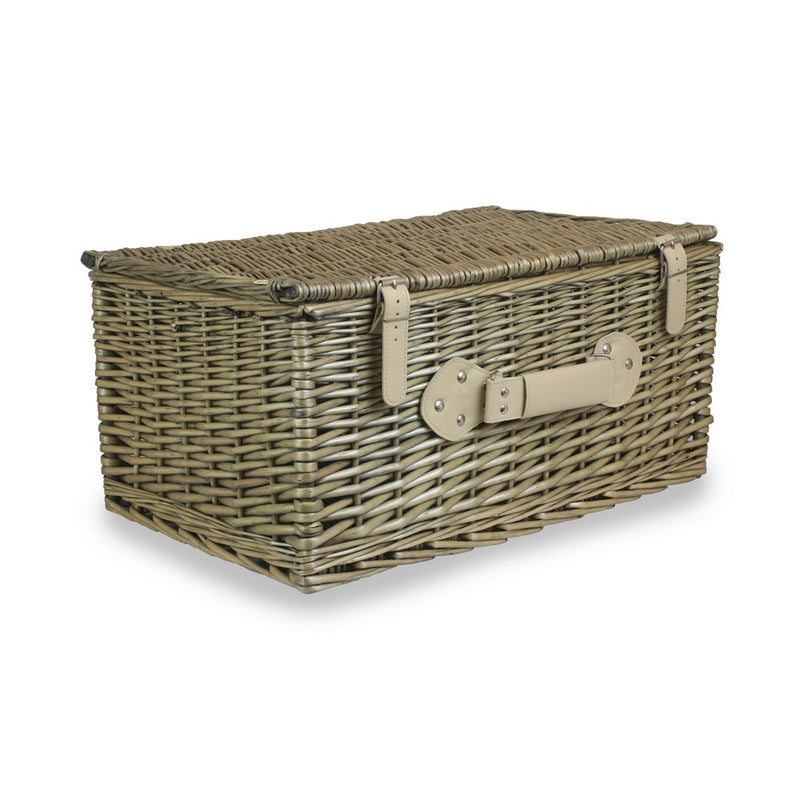 The Willow Basket 51cm Antique Wash Wicker Picnic Basket with Cotton Lining