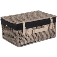 The Willow Basket 51cm Antique Wash Wicker Picnic Basket with Cotton Lining