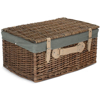 The Willow Basket 51cm Antique Wash Wicker Picnic Basket with Cotton Lining