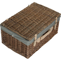 The Willow Basket 51cm Antique Wash Wicker Picnic Basket with Cotton Lining