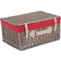 The Willow Basket 51cm Antique Wash Wicker Picnic Basket with Cotton Lining