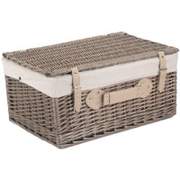 The Willow Basket 51cm Antique Wash Wicker Picnic Basket with Cotton Lining