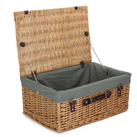 The Willow Basket 55cm Buff Empty Picnic Basket