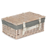 The Willow Basket White Wash Empty Picnic Basket