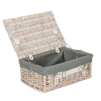 The Willow Basket White Wash Empty Picnic Basket