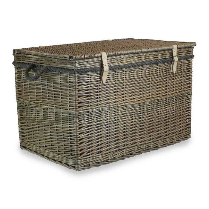 Large Antique Wash Storage Wicker Basket