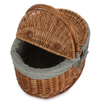 The Willow Basket Large Light Steamed Oval Butterfly Lidded Picnic Basket